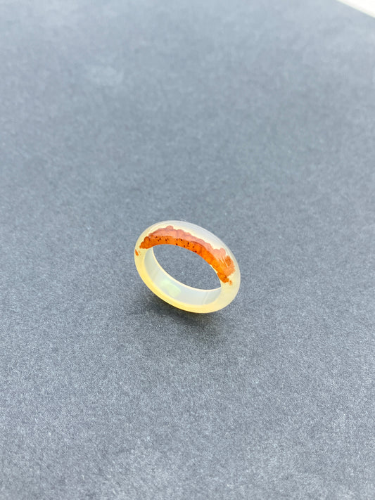 高冰飄花海洋玉髓戒圈吊墜 Unique Ocean Chalcedony Agate Ring pendant