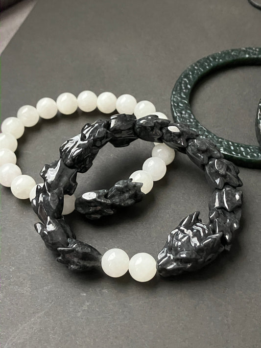 CASALA Jade Bracelet 天然翡翠Natural White Nephrite Jade Bracelet 天然和田白玉 手鏈