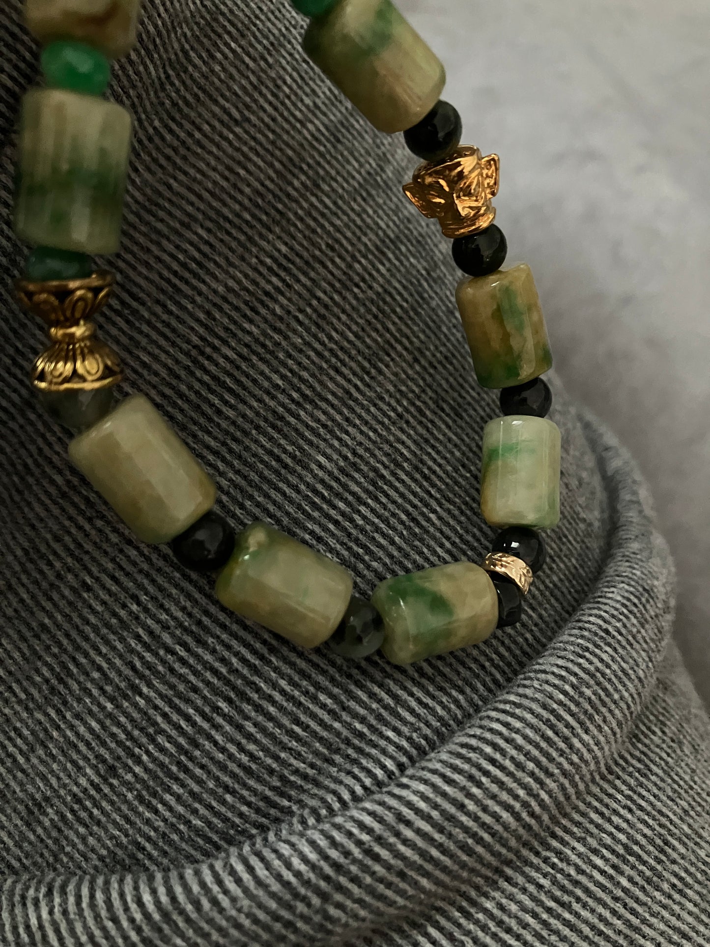 CASALA Jade Bracelet 天然翡翠珠子手鏈 三星堆文明配飾(CAJB0013)