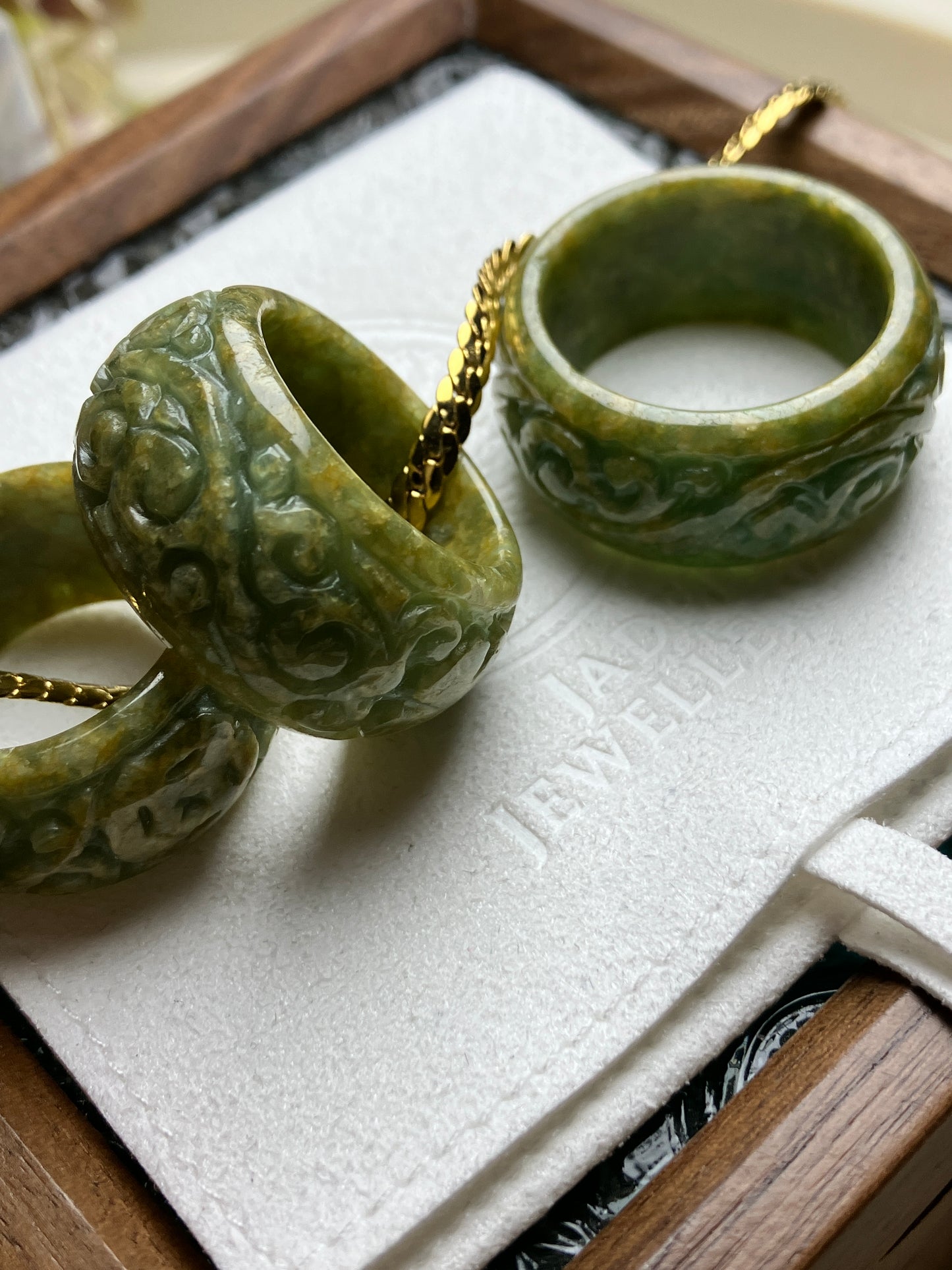 Vintage Jadeite Jade Pendant ｜天然翡翠吊墜介指 黃加綠 精緻復古系列(JV0018-20)