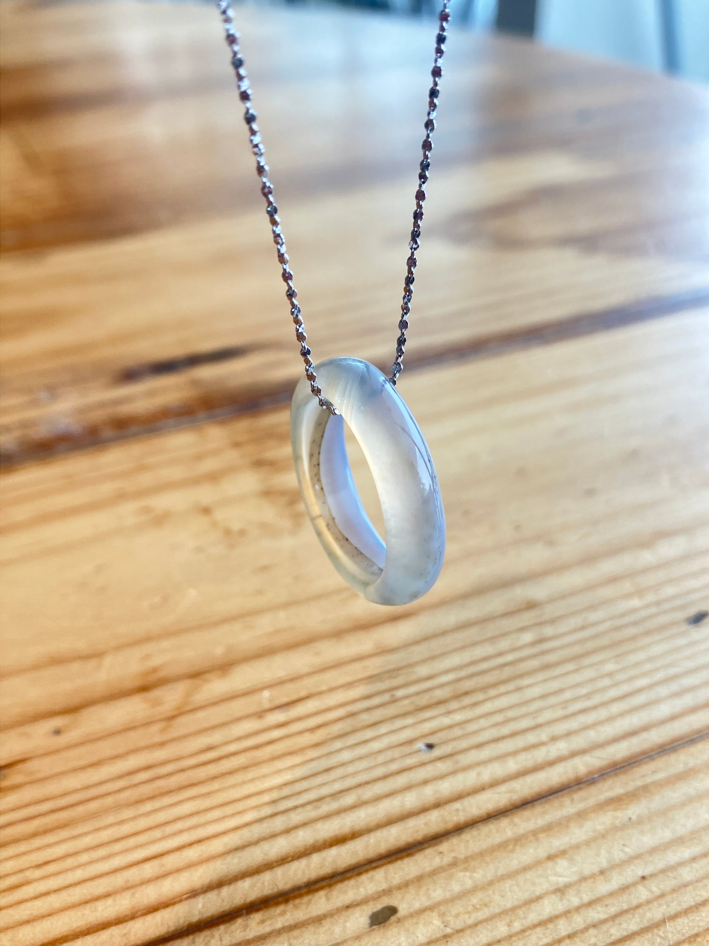 高冰飄花海洋玉髓戒圈吊墜 Unique Ocean Chalcedony Agate Ring pendant