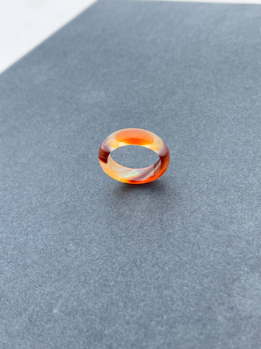 高冰飄花海洋玉髓戒圈吊墜 Unique Ocean Chalcedony Agate Ring pendant