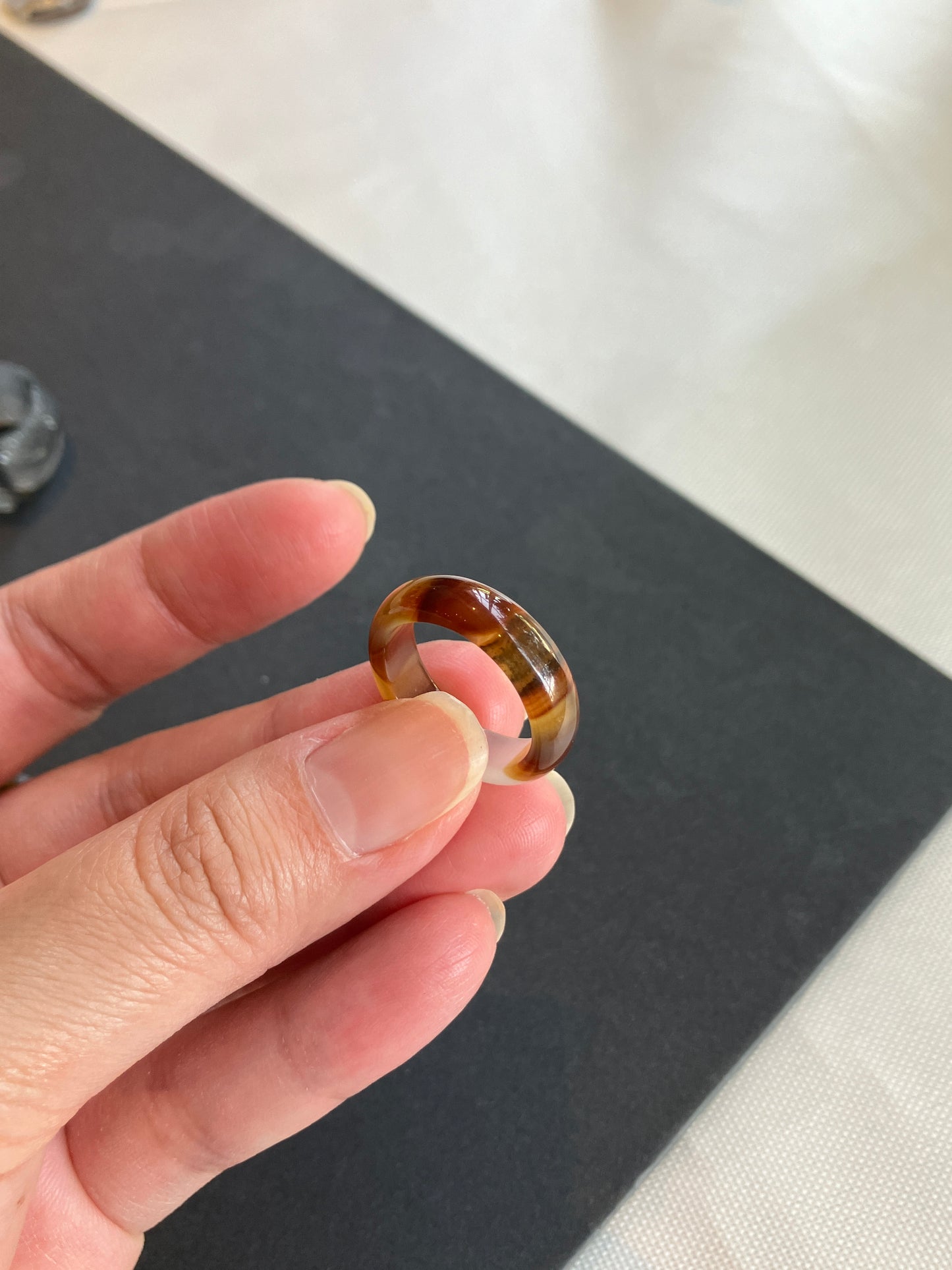 高冰飄花海洋玉髓戒圈吊墜Unique Ocean Chalcedony Agate Ring Pendant