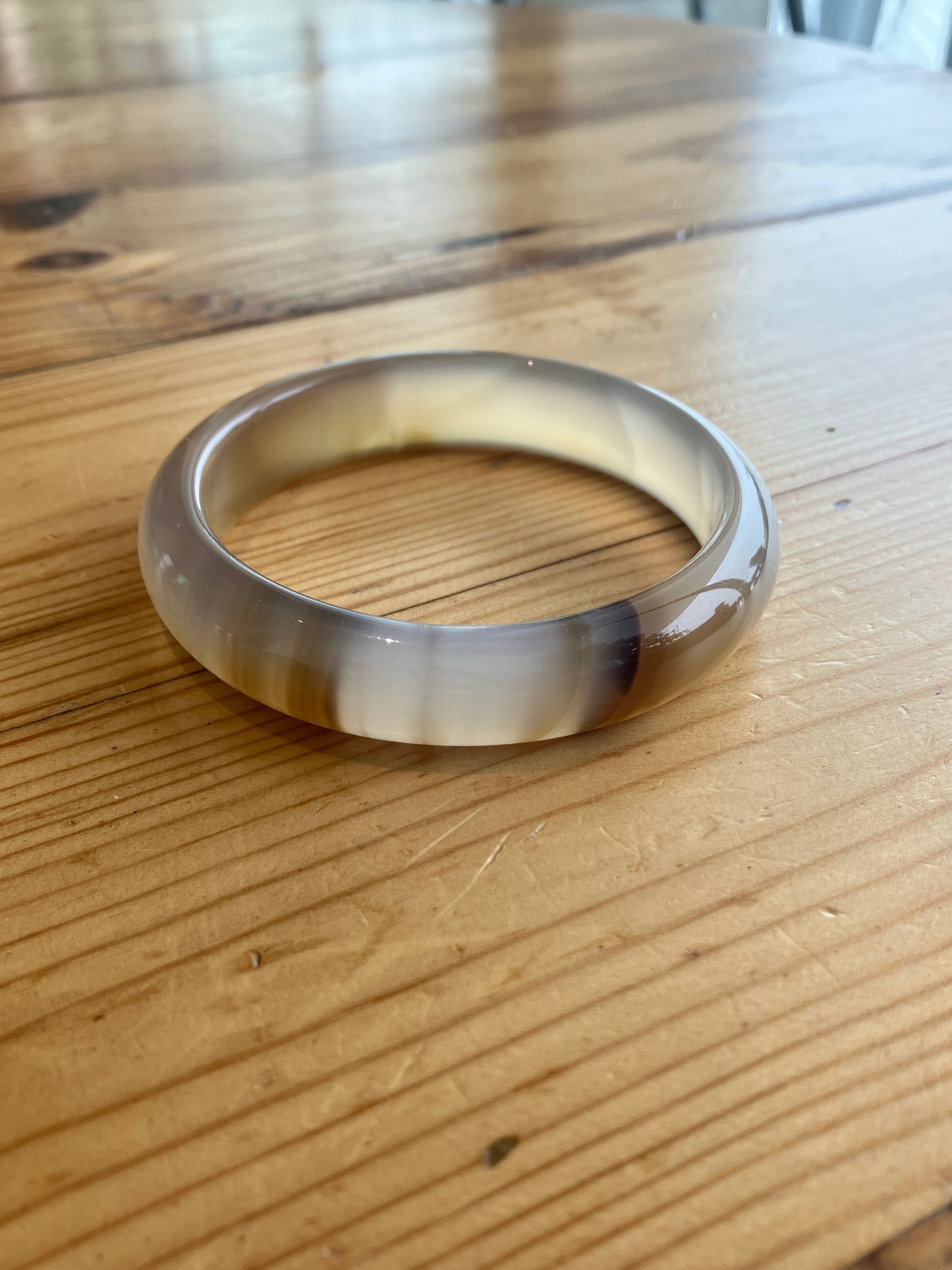 高冰飄花海洋玉髓手鐲 Unique Ocean Chalcedony Agate Bangle