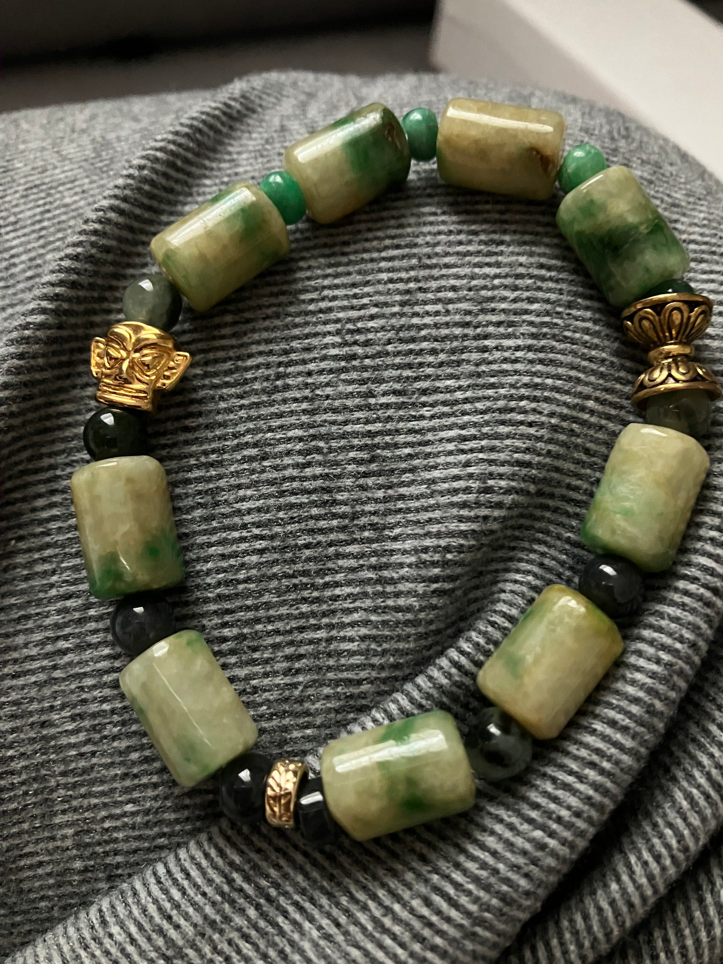 CASALA Jade Bracelet 天然翡翠珠子手鏈 三星堆文明配飾(CAJB0013)