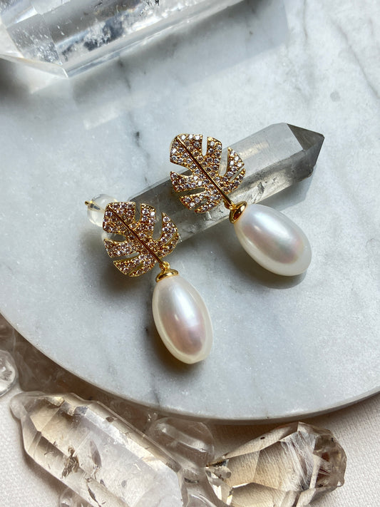 Natural Pearl Earrings 天然淡水珍珠 耳環(PE0068)