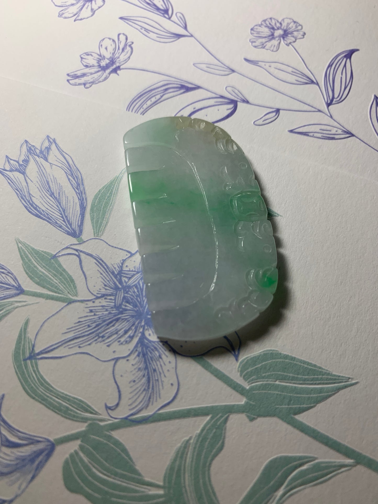 Jadeite Comb Pendant ｜天然翡翠梳吊墜(JH0051)