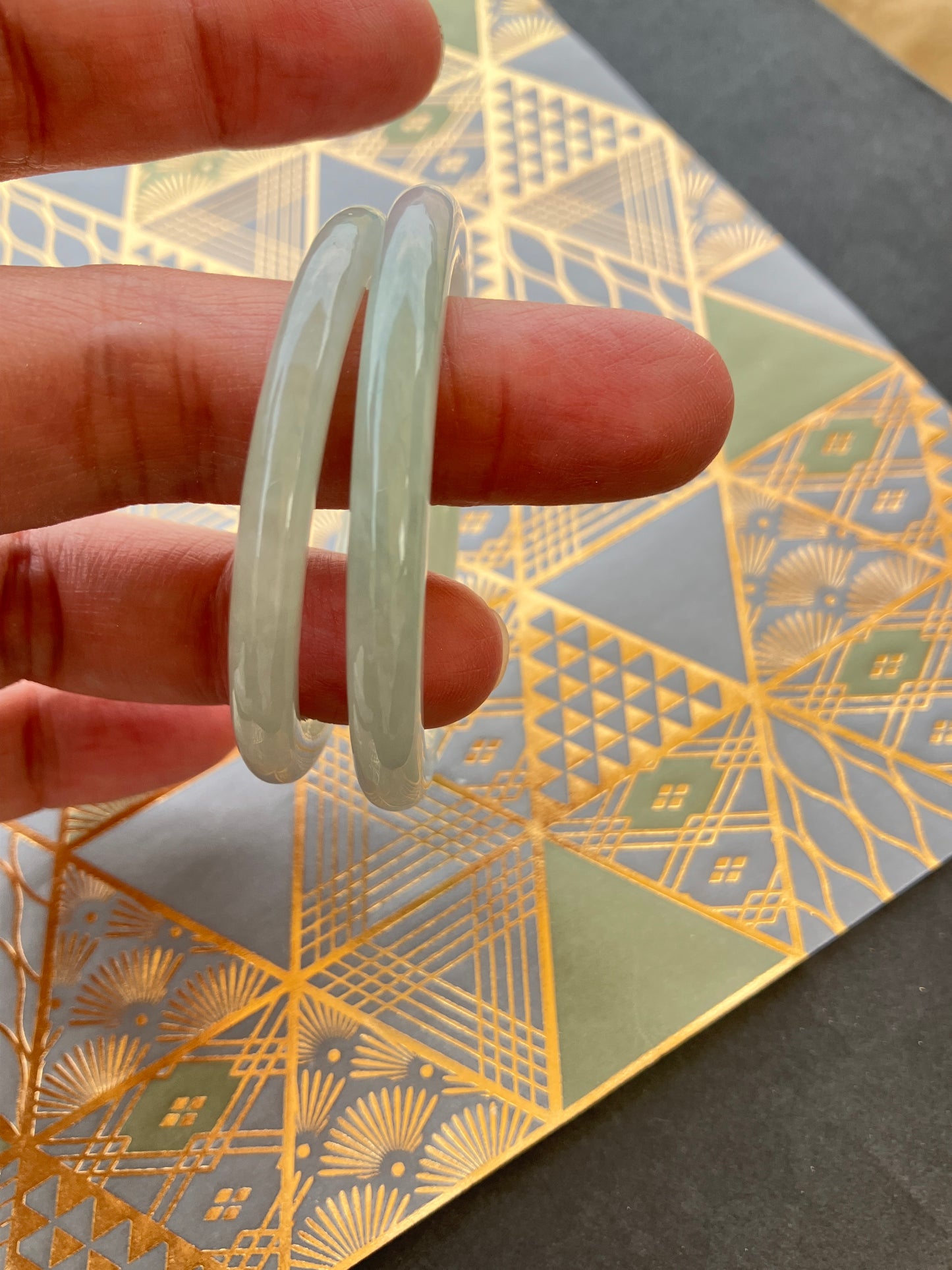 Jadeite Kids Bangle 天然翡翠兒童玉鈪(40mm)(77a425) (37mm)( 77a525)
