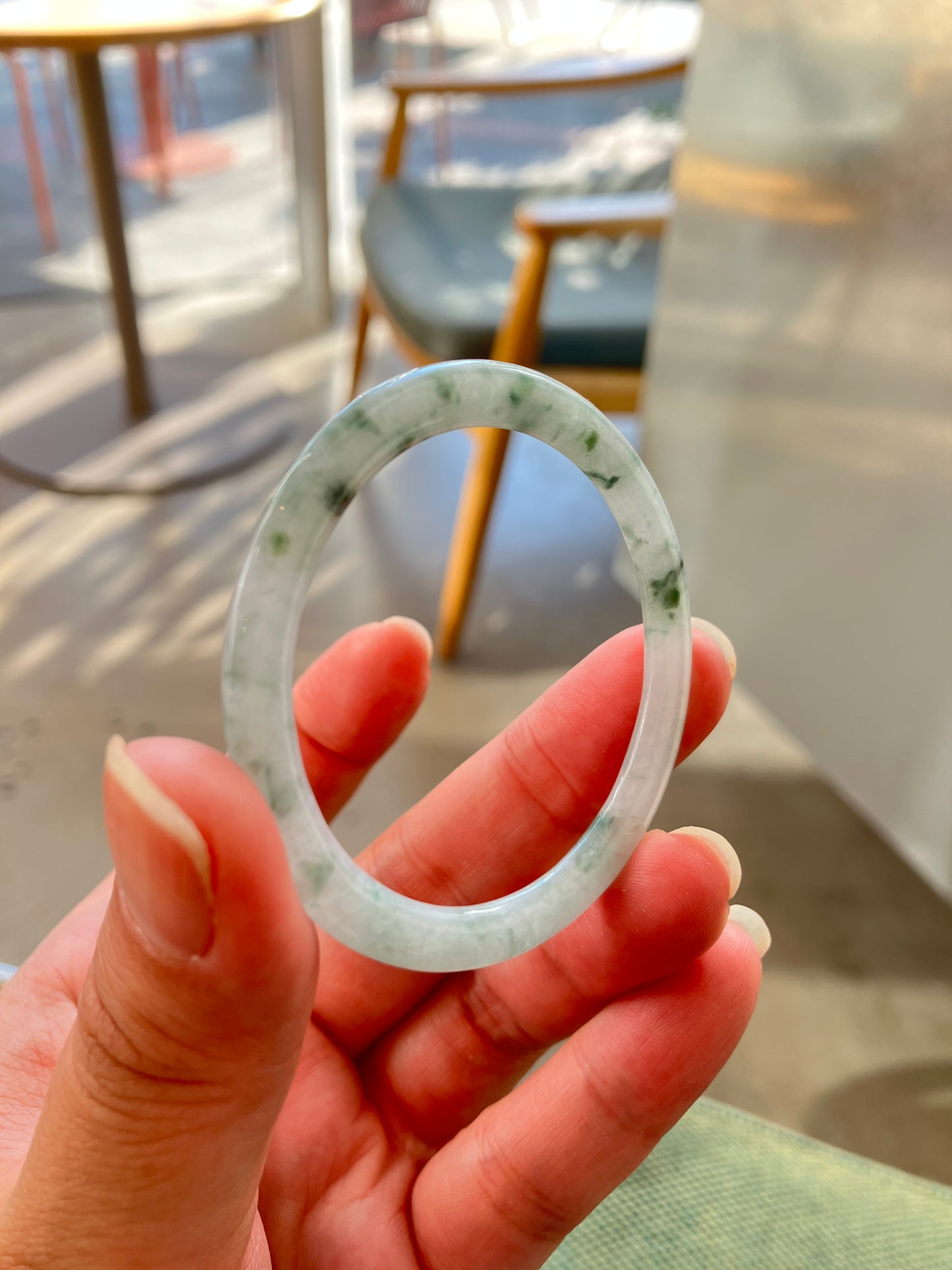 Jadeite Kids Bangle 天然翡翠兒童玉鈪鐲（44mm)(2a550)