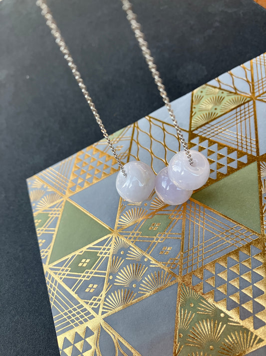 Natural Jade Charms /Bead 天然翡翠淡紫珠子吊墜
