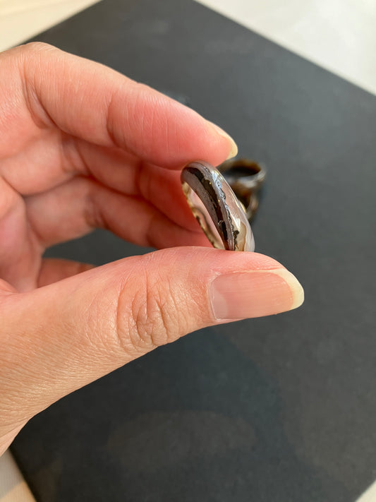 高冰飄花海洋玉髓戒圈吊墜Unique Ocean Chalcedony Agate Ring Pendant