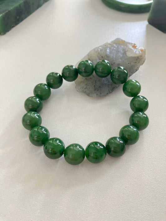 Natural Nephrite Jade Bracelet   天然和田手鏈 (NBB0125)
