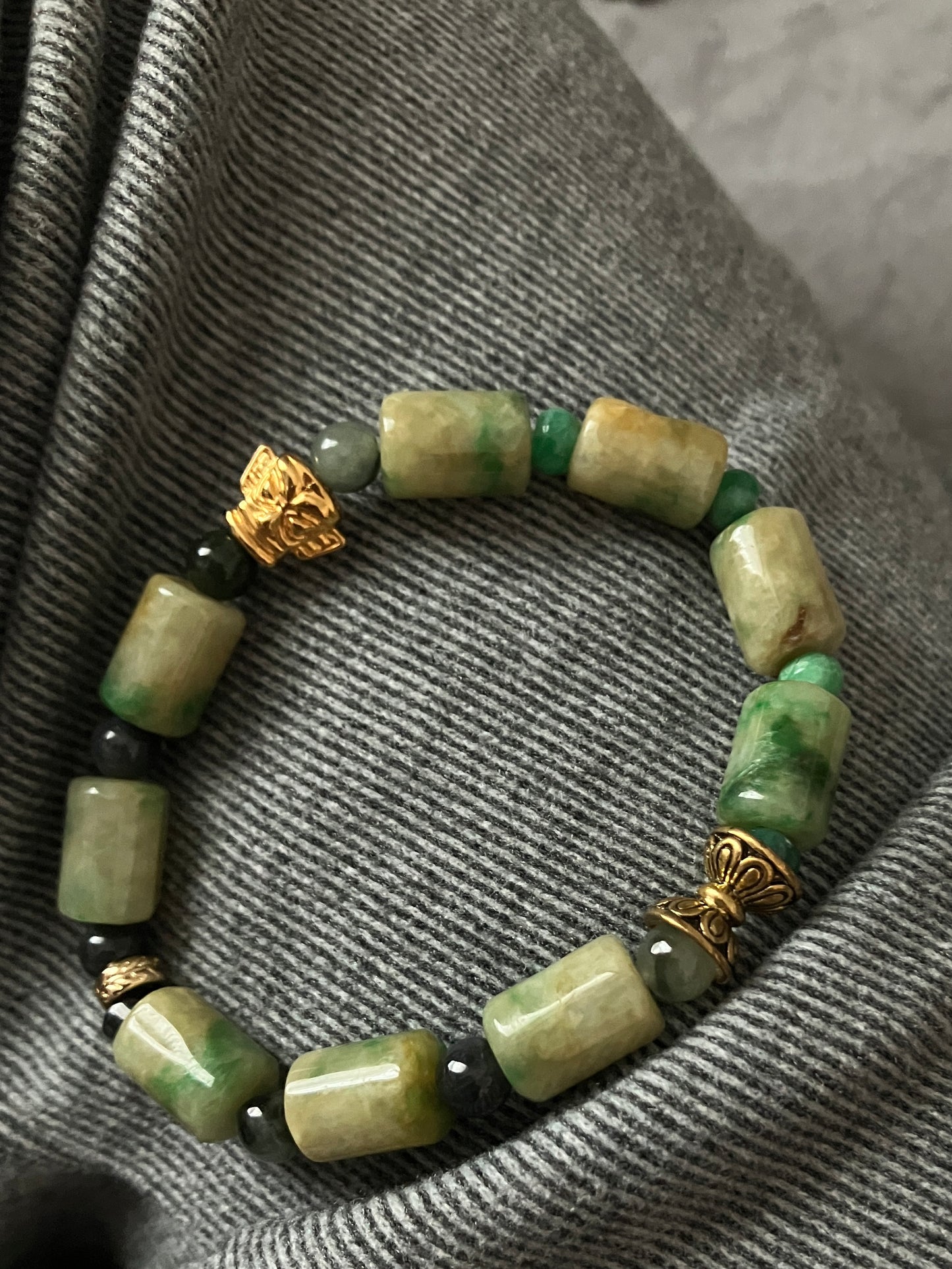 CASALA Jade Bracelet 天然翡翠珠子手鏈 三星堆文明配飾(CAJB0013)