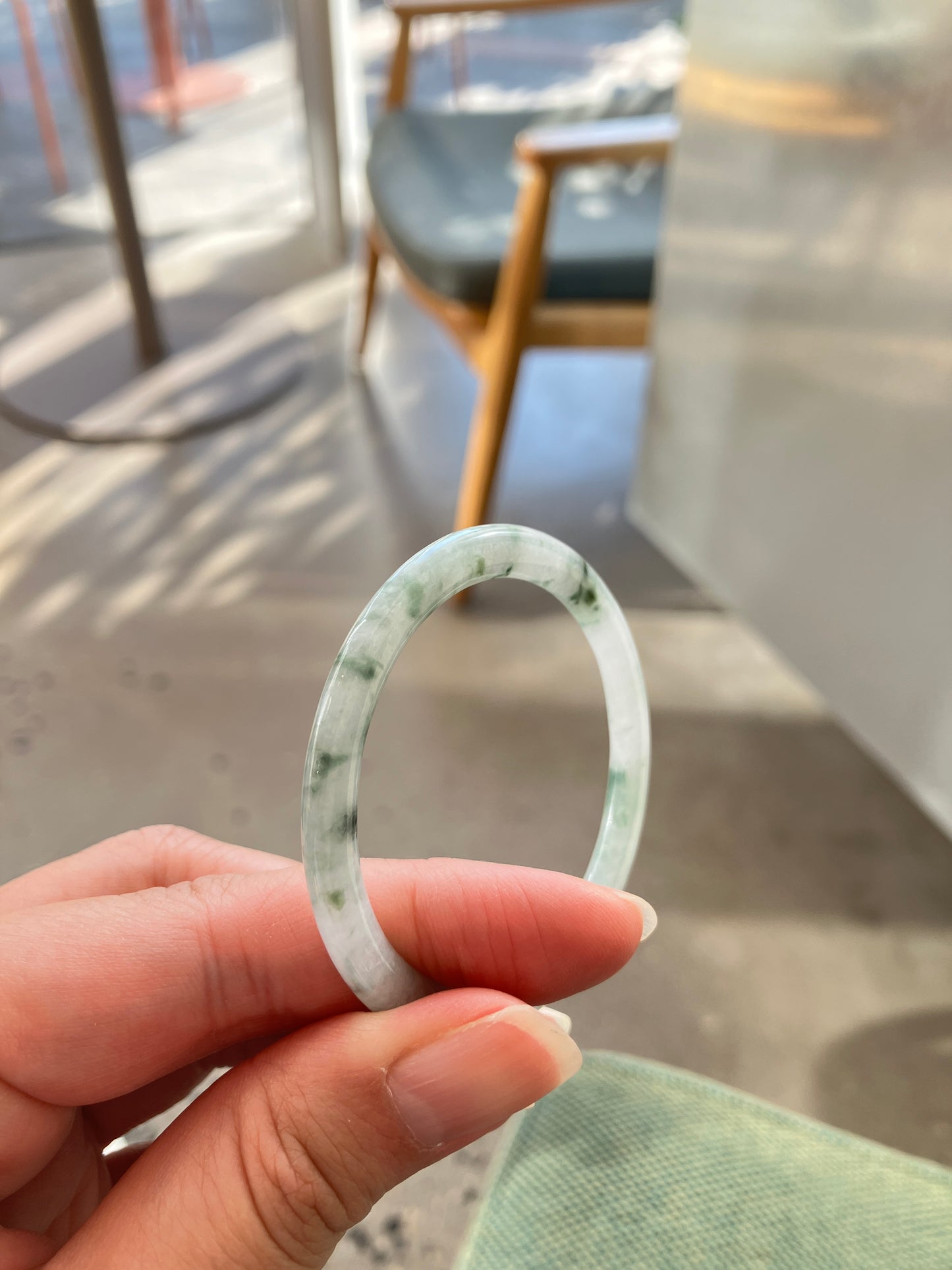 Jadeite Kids Bangle 天然翡翠兒童玉鈪鐲（44mm)(2a550)