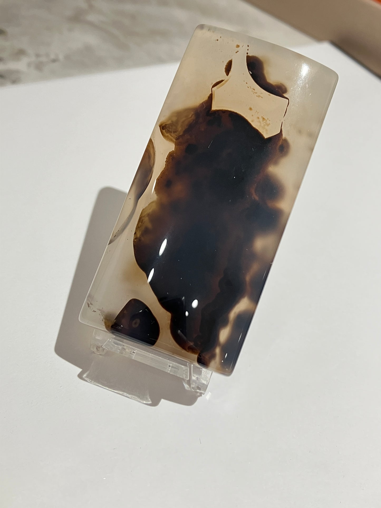 小牛•飄花海洋玉髓擺設 Unique Ocean Chalcedony Agate Home Decoration