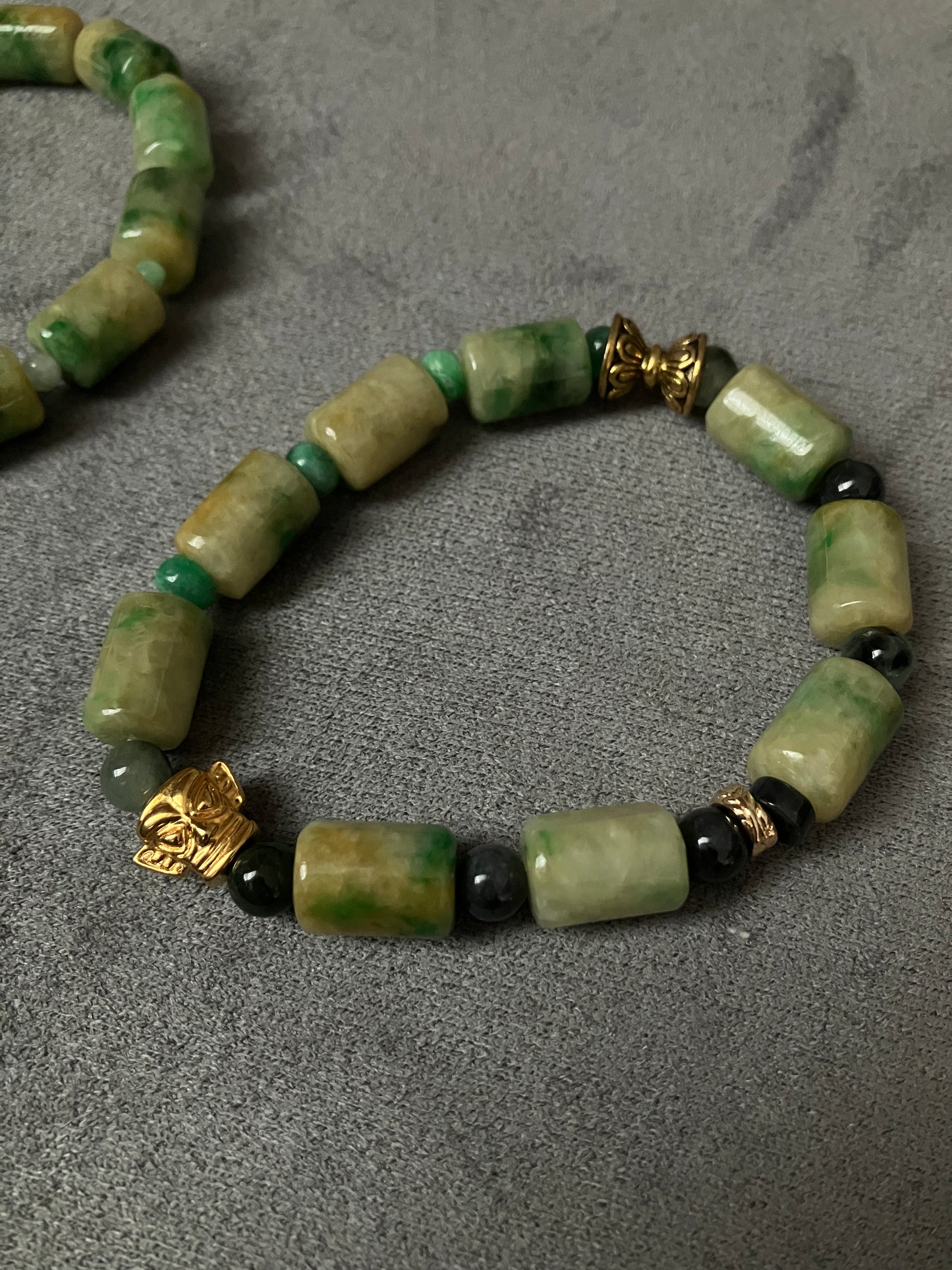 CASALA Jade Bracelet 天然翡翠珠子手鏈 三星堆文明配飾(CAJB0013)