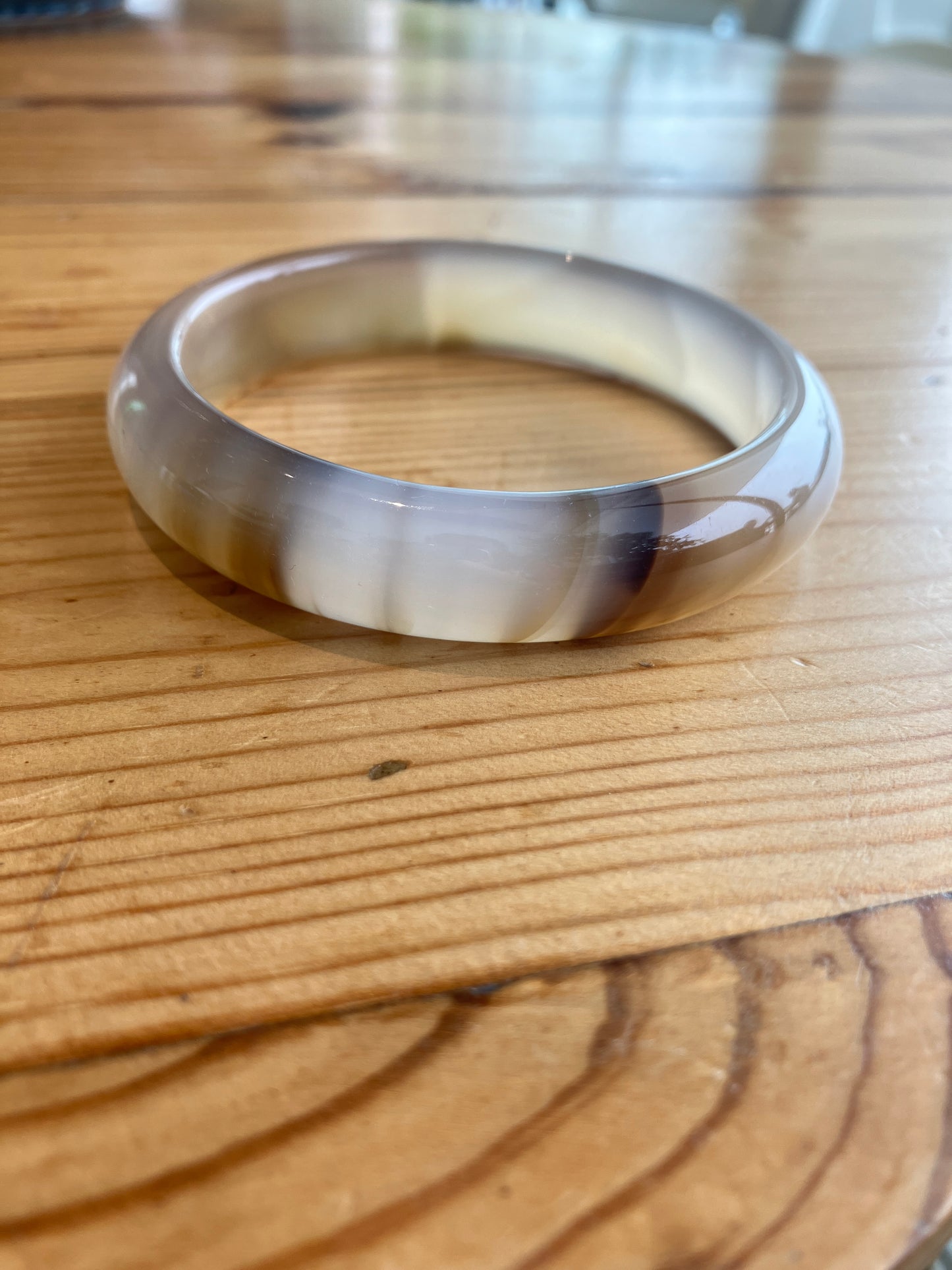 高冰飄花海洋玉髓手鐲 Unique Ocean Chalcedony Agate Bangle