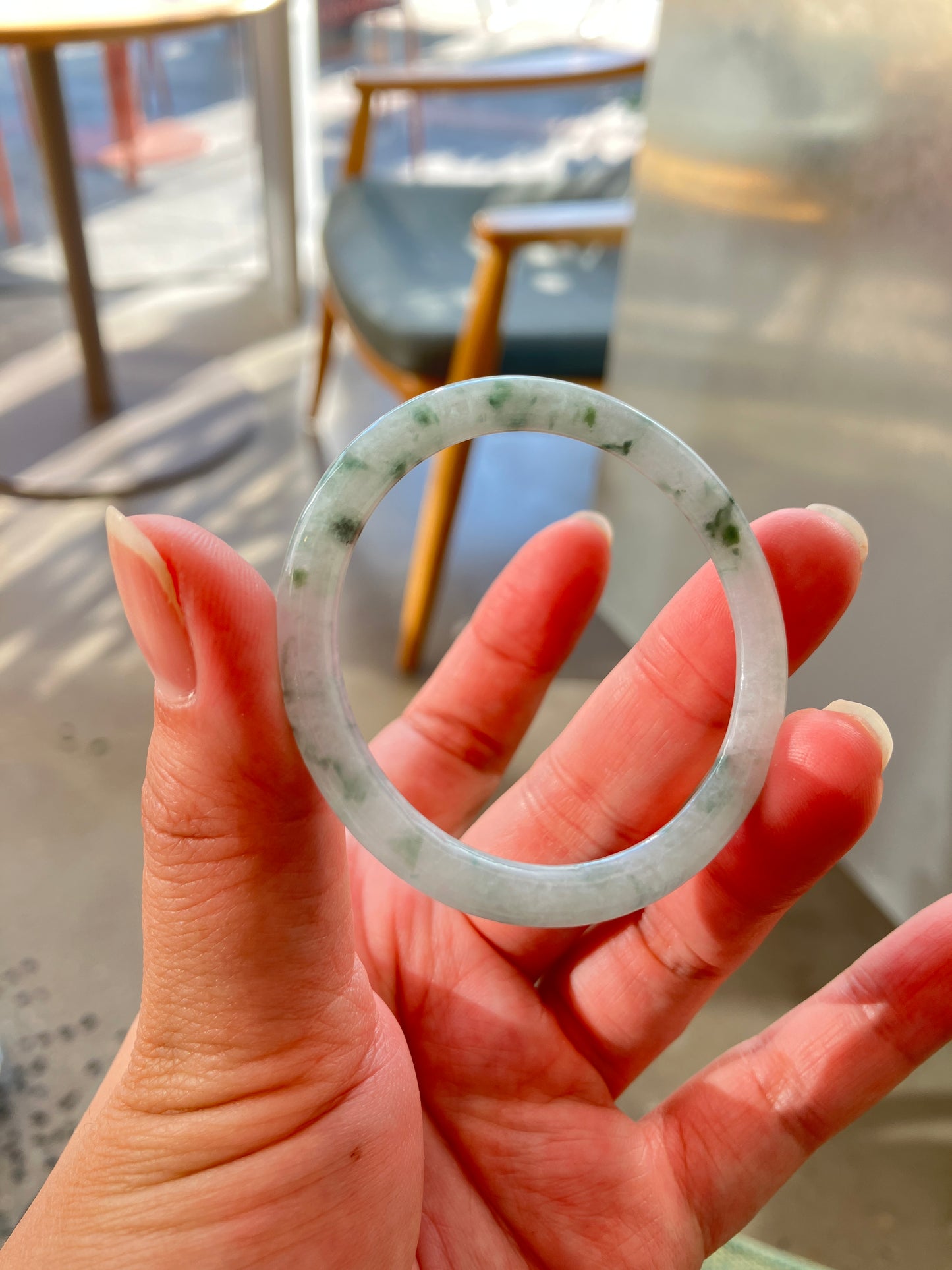 Jadeite Kids Bangle 天然翡翠兒童玉鈪鐲（44mm)(2a550)