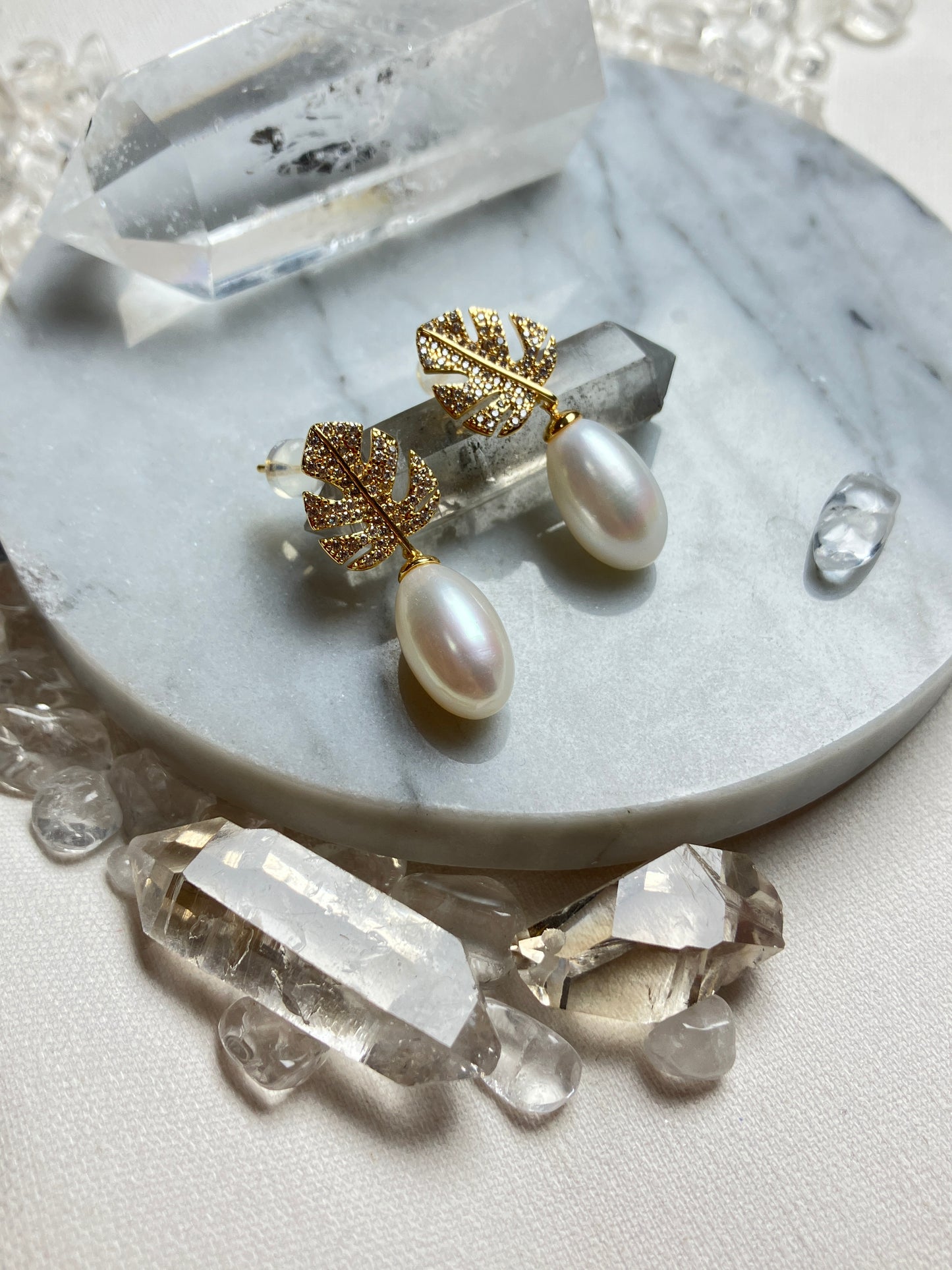 Natural Pearl Earrings 天然淡水珍珠 耳環(PE0068)