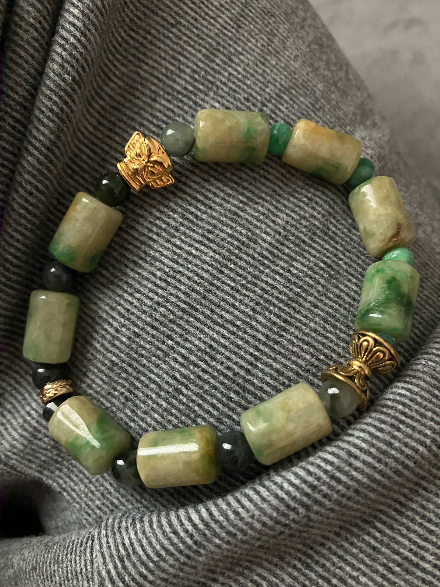 CASALA Jade Bracelet 天然翡翠珠子手鏈 三星堆文明配飾(CAJB0013)