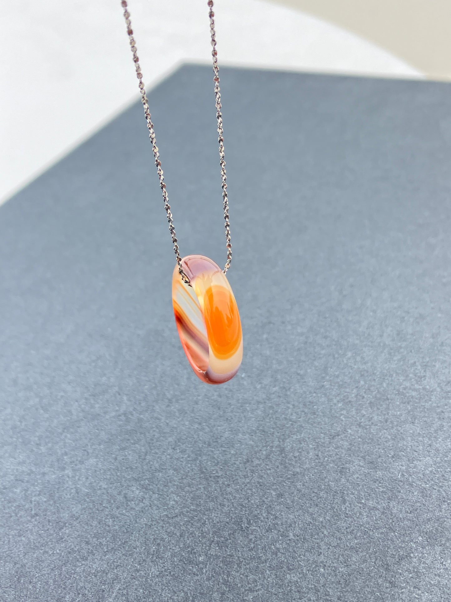 高冰飄花海洋玉髓戒圈吊墜 Unique Ocean Chalcedony Agate Ring pendant