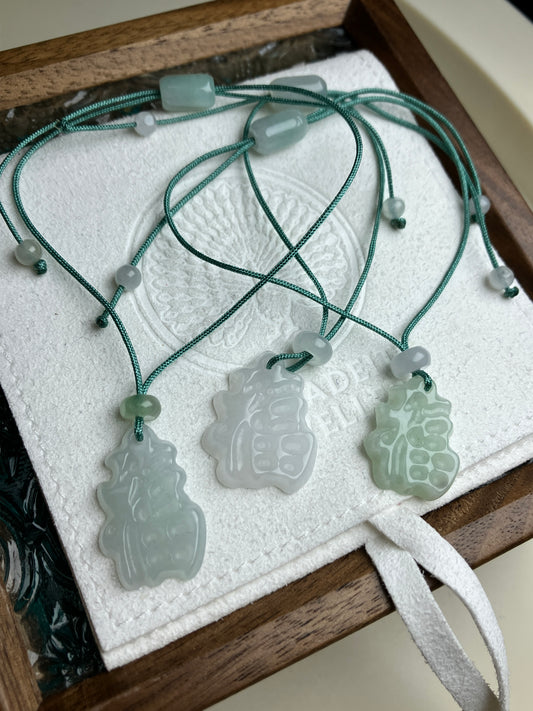 Jadeite Lucky Bracelet ｜天然翡翠手繩「福氣連連」(JBS005-JBS007)