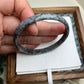 Vintage Jadeite Black floral Bangle 天然黑白花烏雞細圓條翡翠玉鈪 復古系列(53mm)(JB090235)