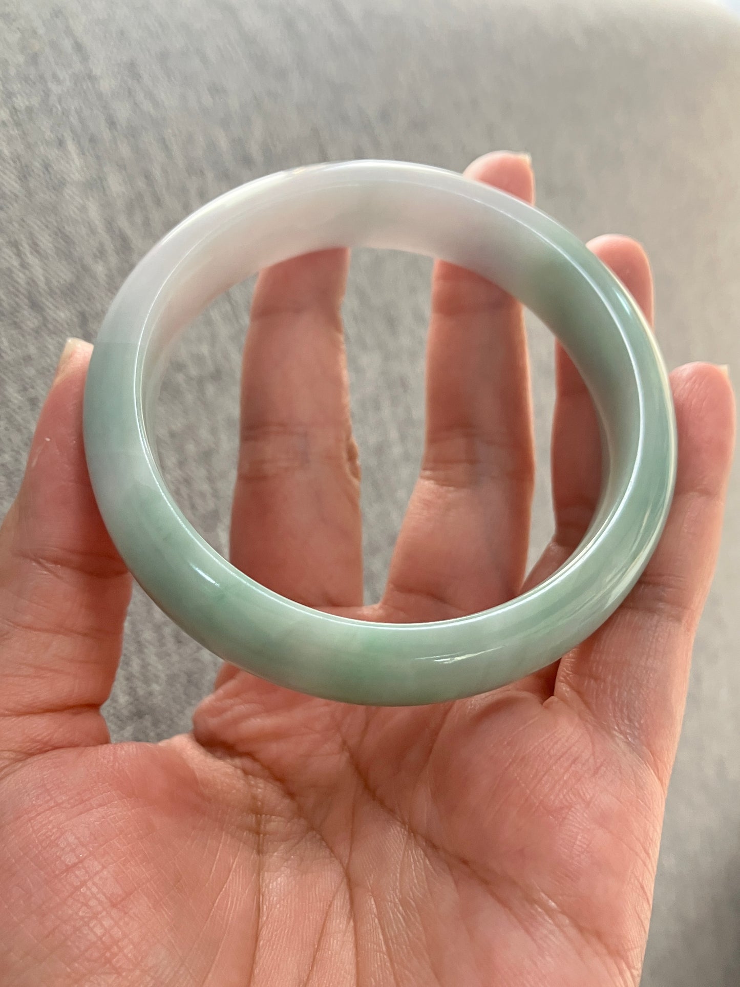 Jadeite Bangle Jadeite Jadeite Bangle with Floating Flowers (60mm)(JB000689)