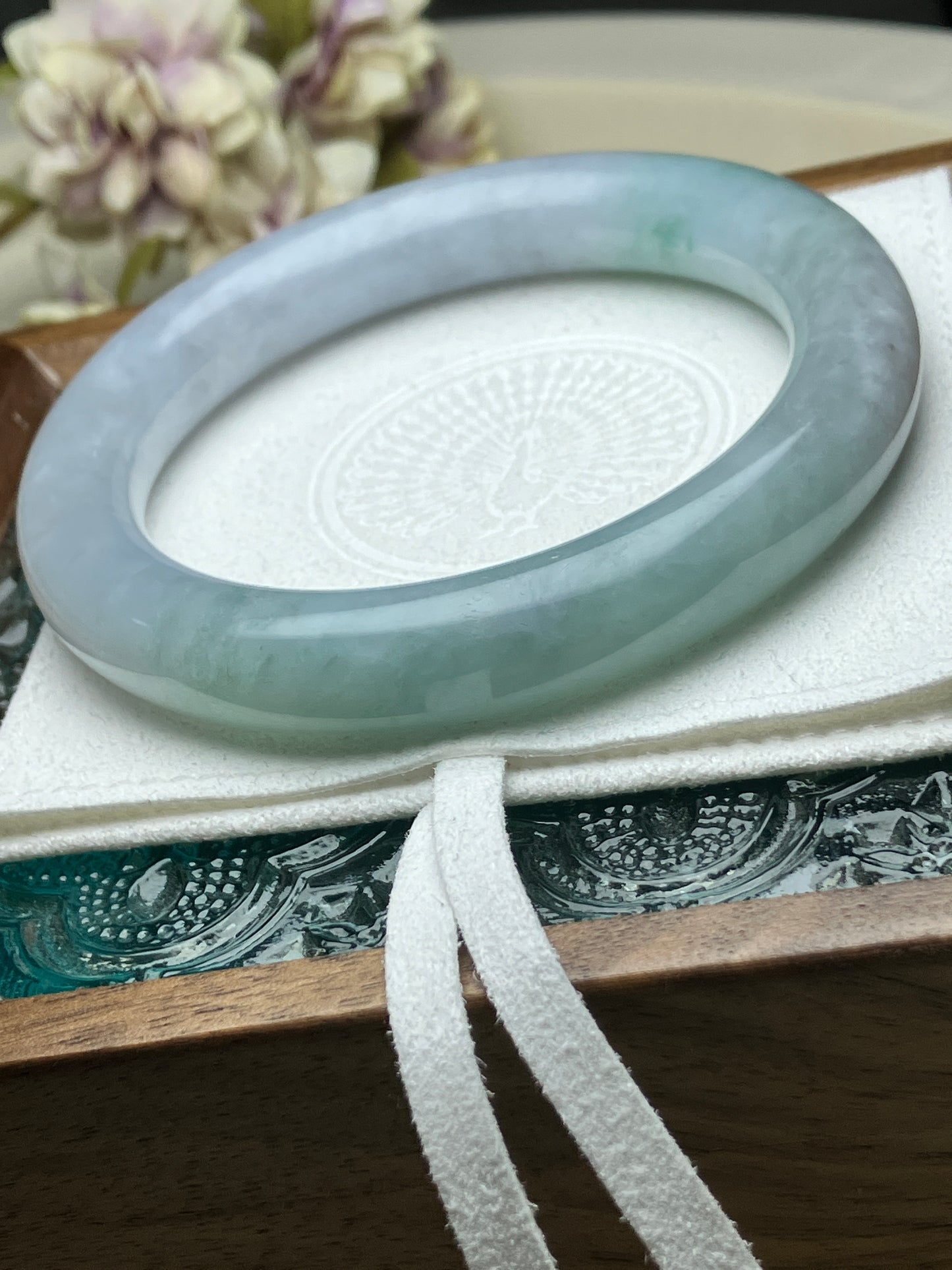 Jadeite Bangle Natural Light Spring Color Round Bar Jade Jadeite (56mm)(JB00237)