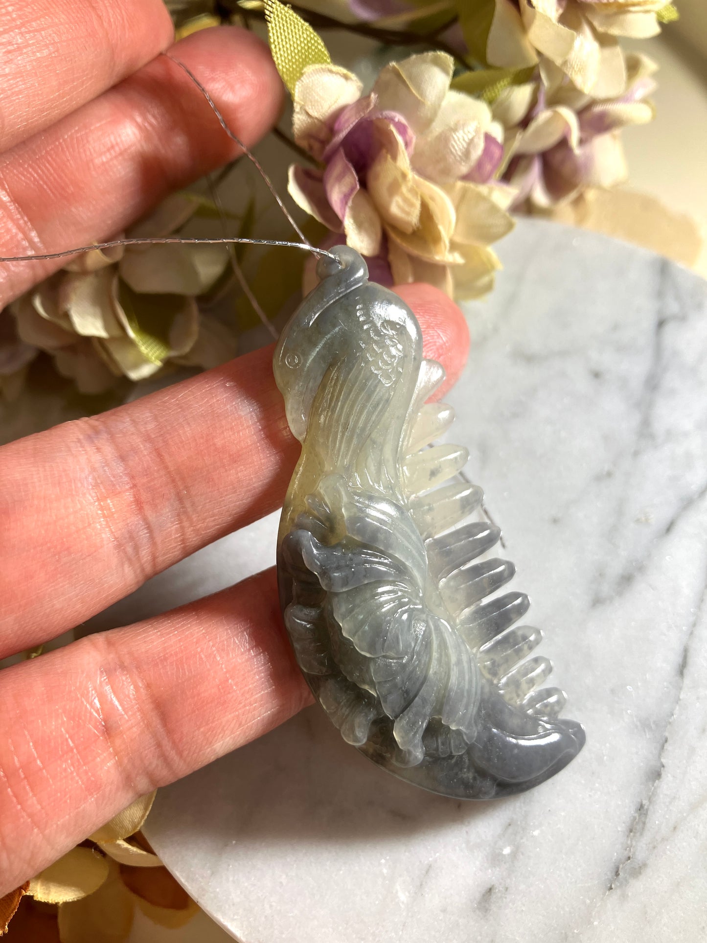 Natural Nephrite Jade Comb 天然和田玉梳(NJHB003)