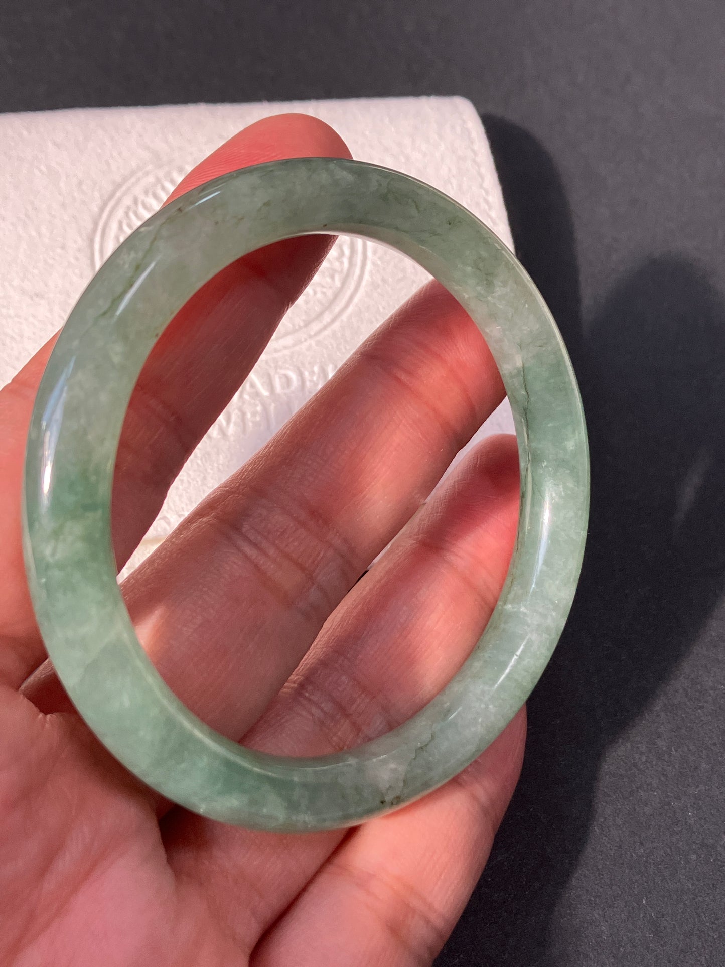 Jadeite Bangle Jadeite Jadeite Bangle with Floating Flowers (60mm)(JB000689)