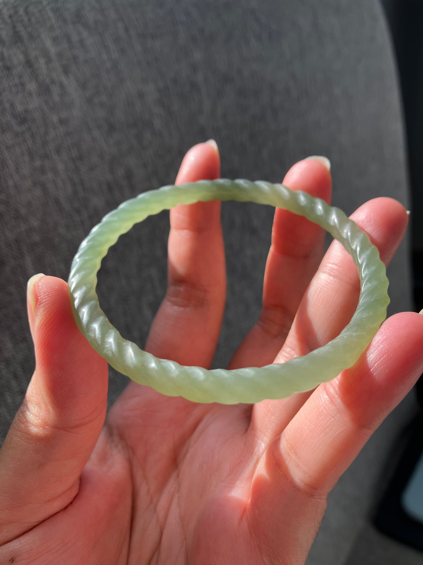 Natural Green Nephrite Jade Bangle 天然和田玉玊鈪 (56mm) (NB30350)