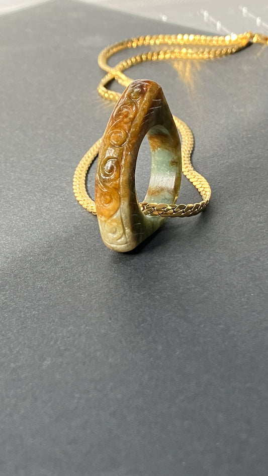 Vintage -Jadeite Ring Pendant天然翡翠復古系列指環（JVR001)