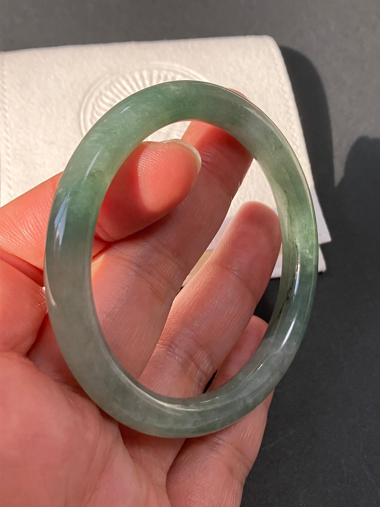 Jadeite Bangle Jadeite Jadeite Bangle with Floating Flowers (60mm)(JB000689)