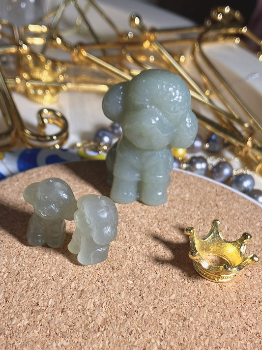 Natural Nephrite Jade Hand Carved Teddy Dog Nephrite Jade Pendant & Decoration 天然和田泰迪狗吊飾擺設(NJPD001-003)