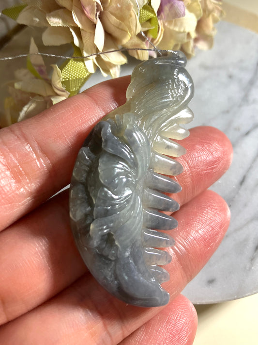 Natural Nephrite Jade Comb 天然和田玉梳(NJHB003)