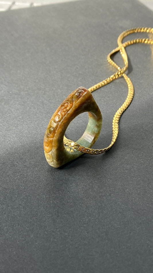 Vintage -Jadeite Ring Pendant天然翡翠復古系列指環（JVR001)