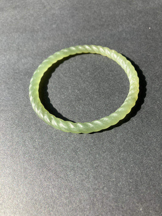 Natural Green Nephrite Jade Bangle 天然和田玉玊鈪 (56mm) (NB30350)