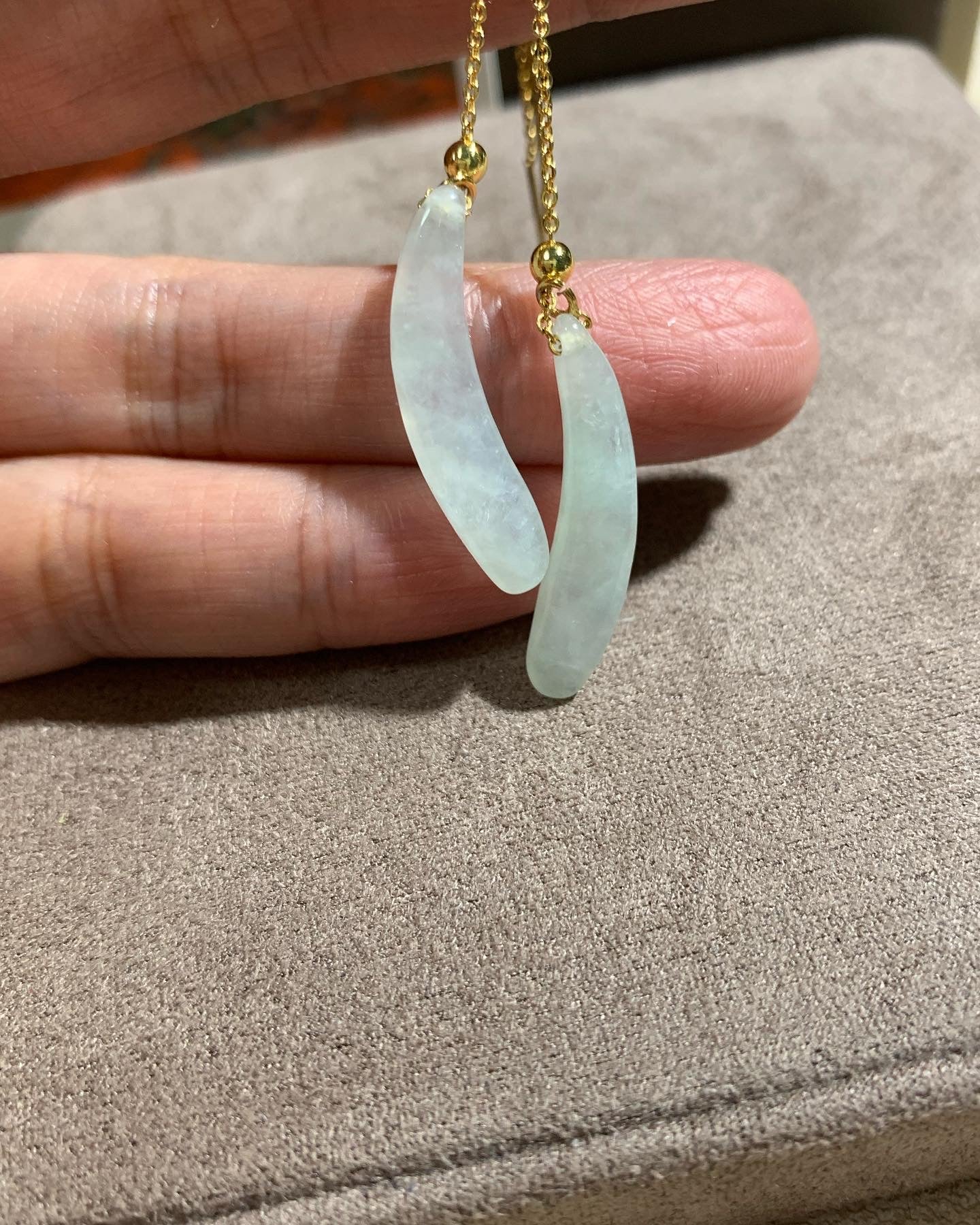 Jadeite Earring ｜天然冰淡綠翡翠耳飾 (JE230)