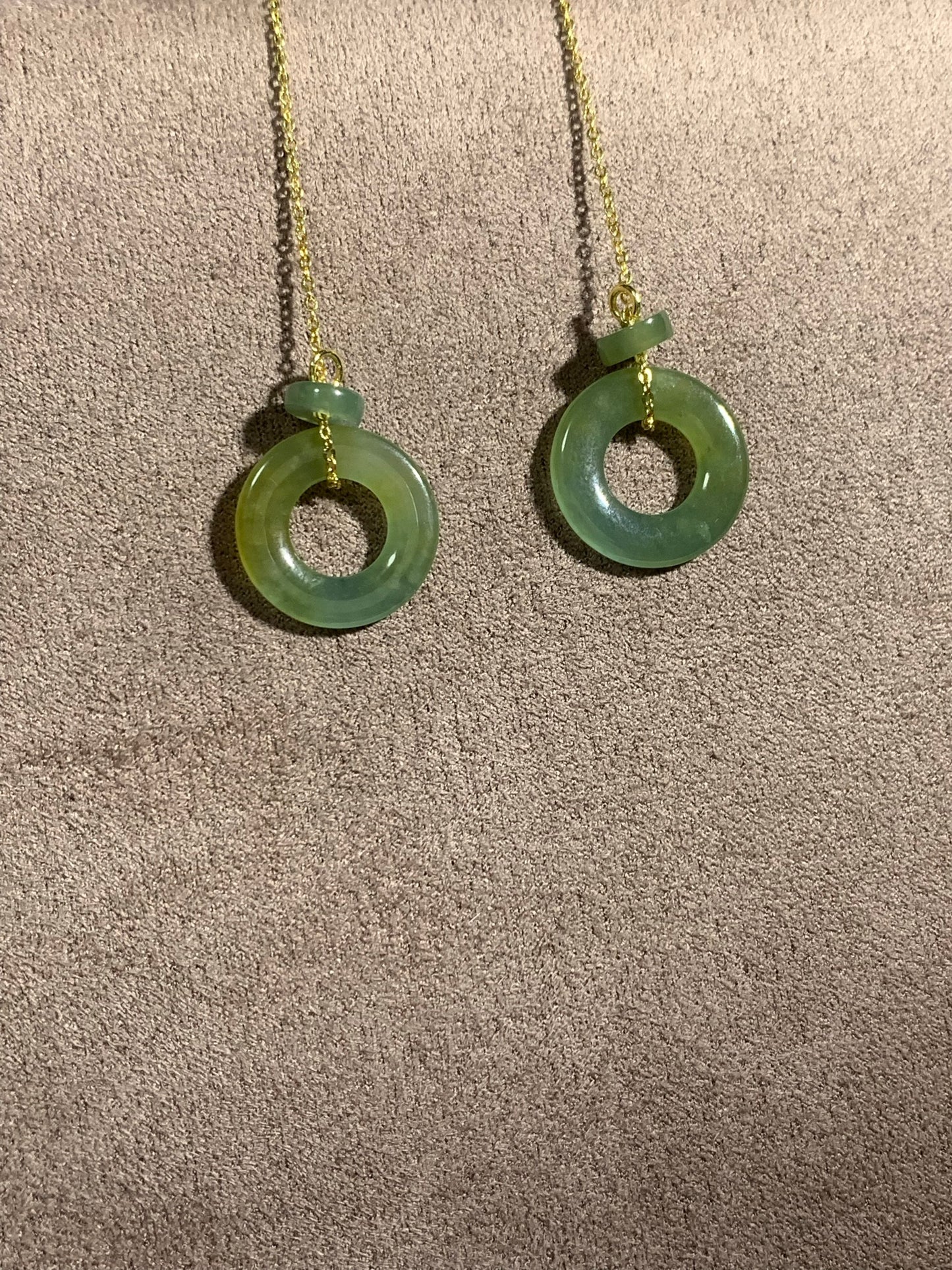 Jadeite Earring 天然冰藍厎带黃翡翠耳飾 (JE220)