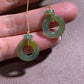 Jadeite Earring 天然冰藍厎带黃翡翠耳飾 (JE220)