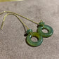 Jadeite Earring 天然冰藍厎带黃翡翠耳飾 (JE220)