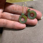 Jadeite Earring 天然冰藍厎带黃翡翠耳飾 (JE220)