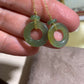 Jadeite Earring 天然冰藍厎带黃翡翠耳飾 (JE220)