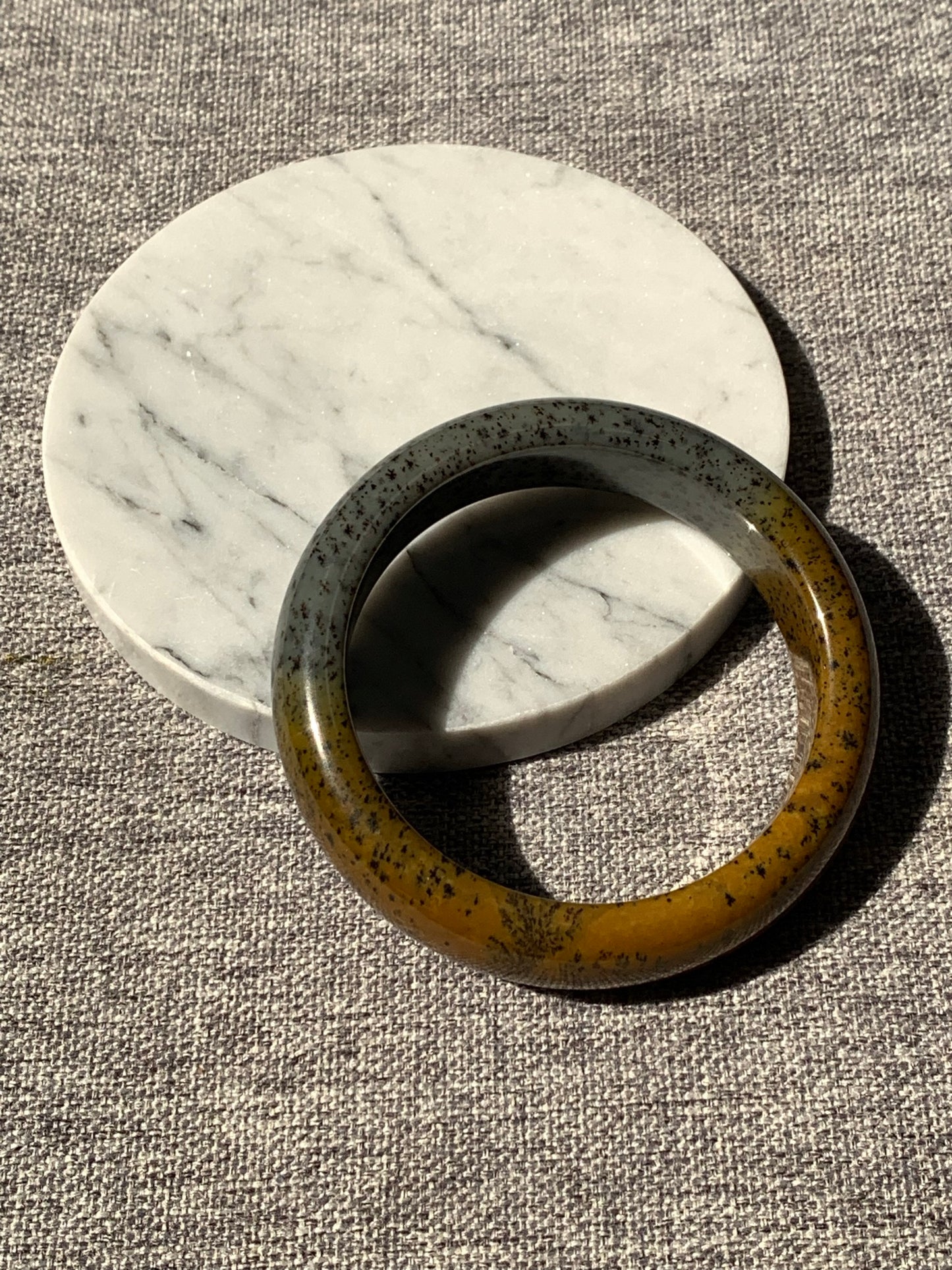 Natural Nephrite Jade Bangle｜天然和田玉雙色特式玉鈪  (NJB00012)