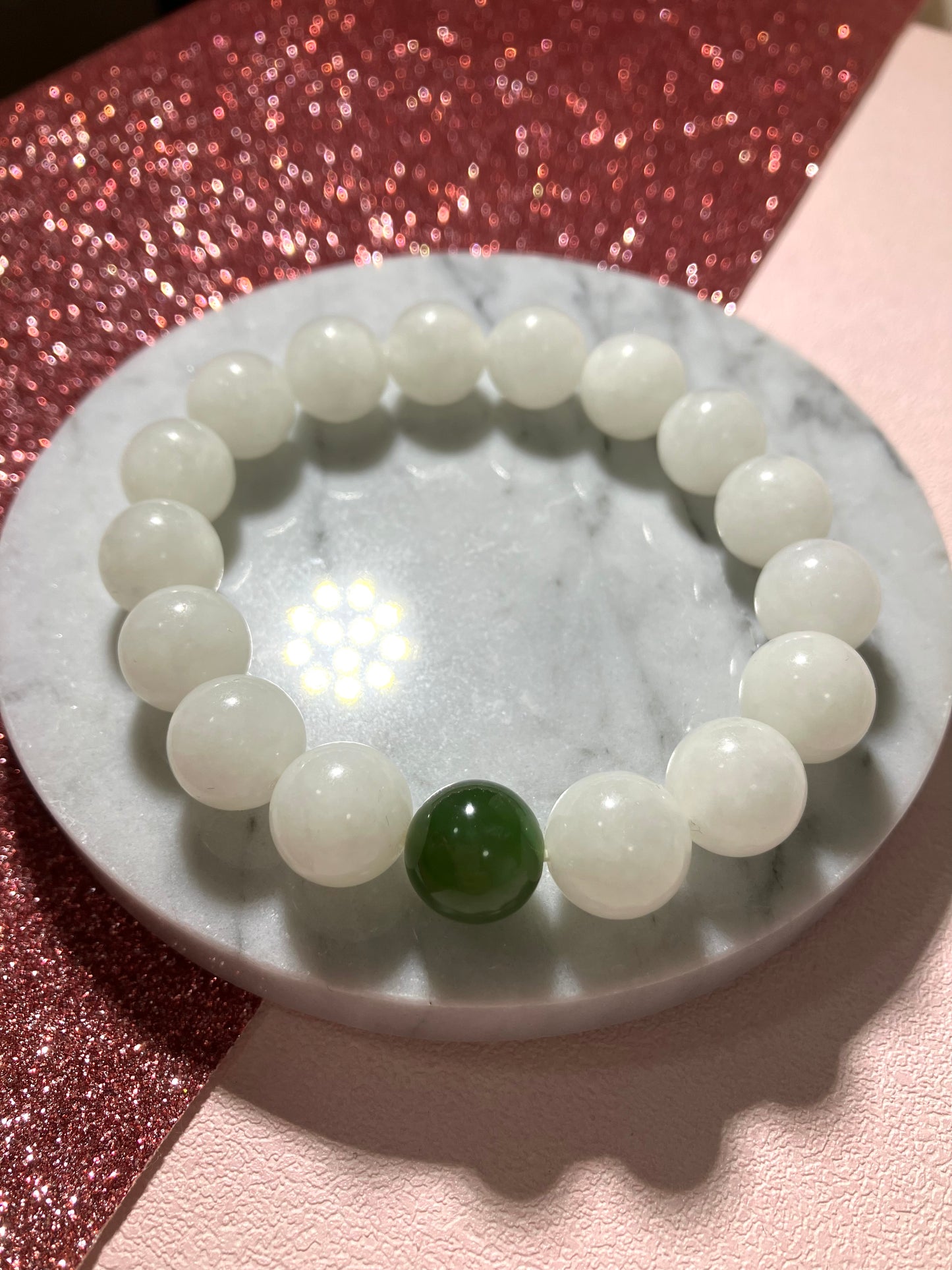 Natural Nephrite Jade Bracelet天然和田白玉手鏈(NJ B158)