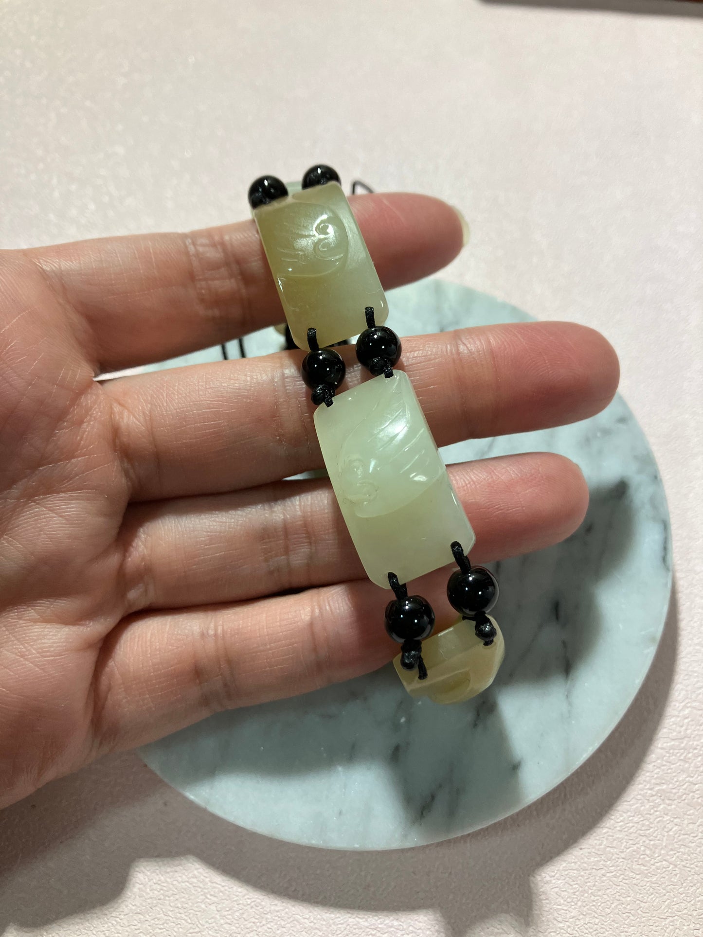 Natural Nephrite Jade Bracelet  天然和田玉手鏈(NJB178)