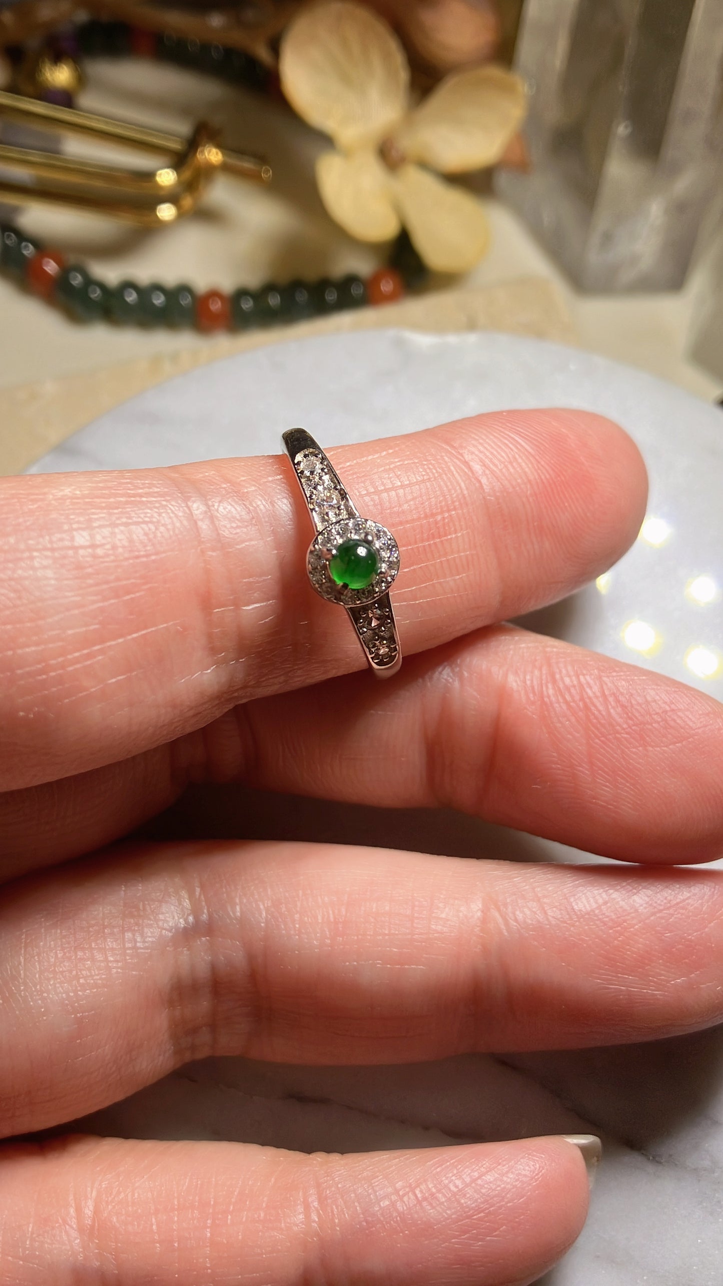 Jadeite Ring｜天然翡翠鑲嵌戒指 (JRS055)