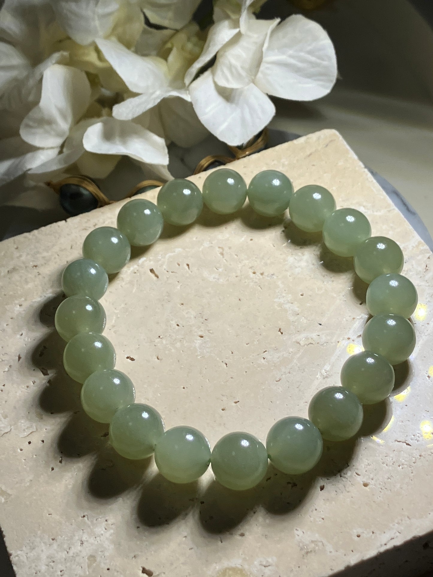 Natural Nephrite Jade Bracelet天然和田玉手鏈(NJ B157）