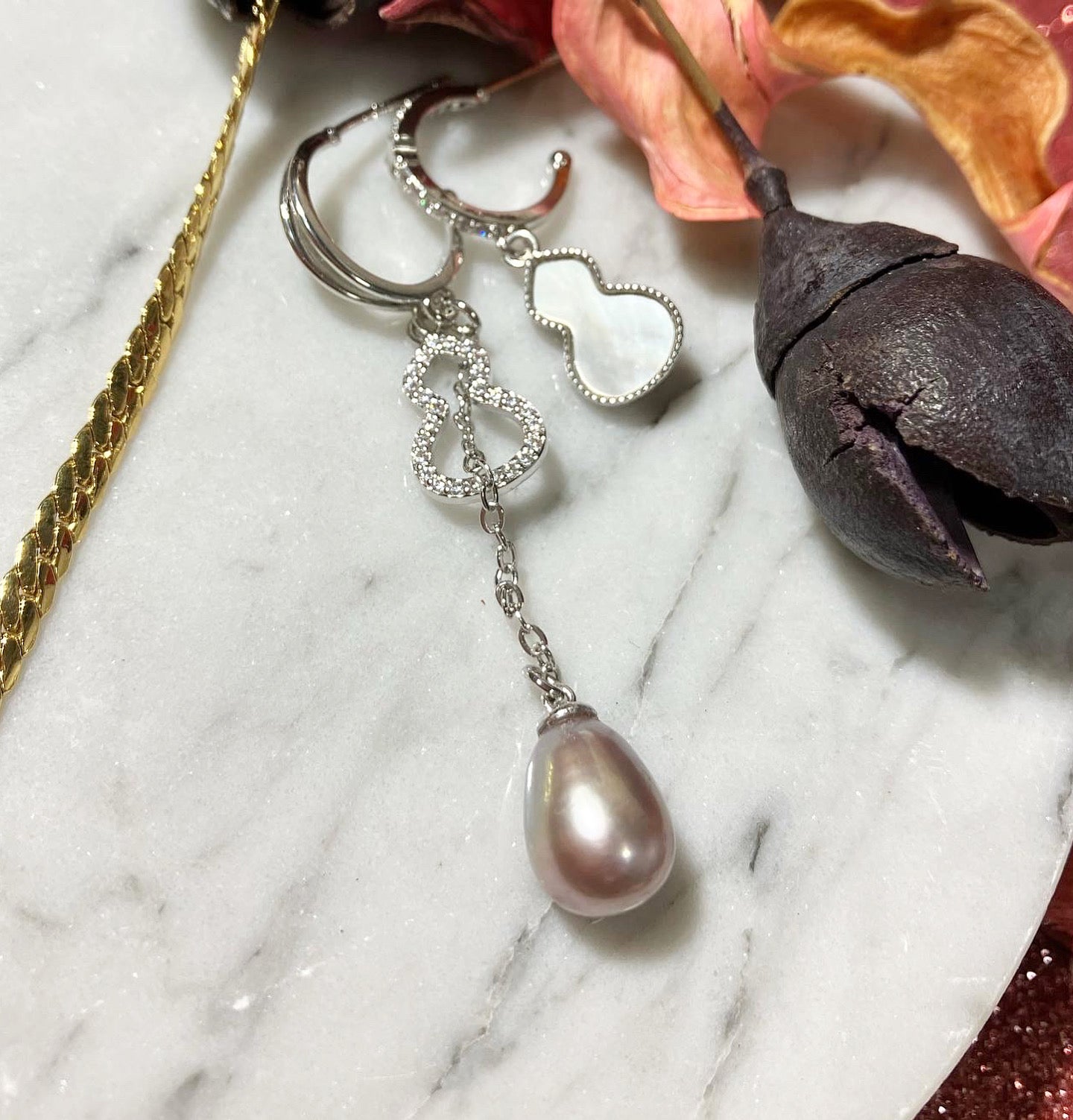 Natural Pearl Earrings 天然淡水珍珠 耳環(JPE0033)